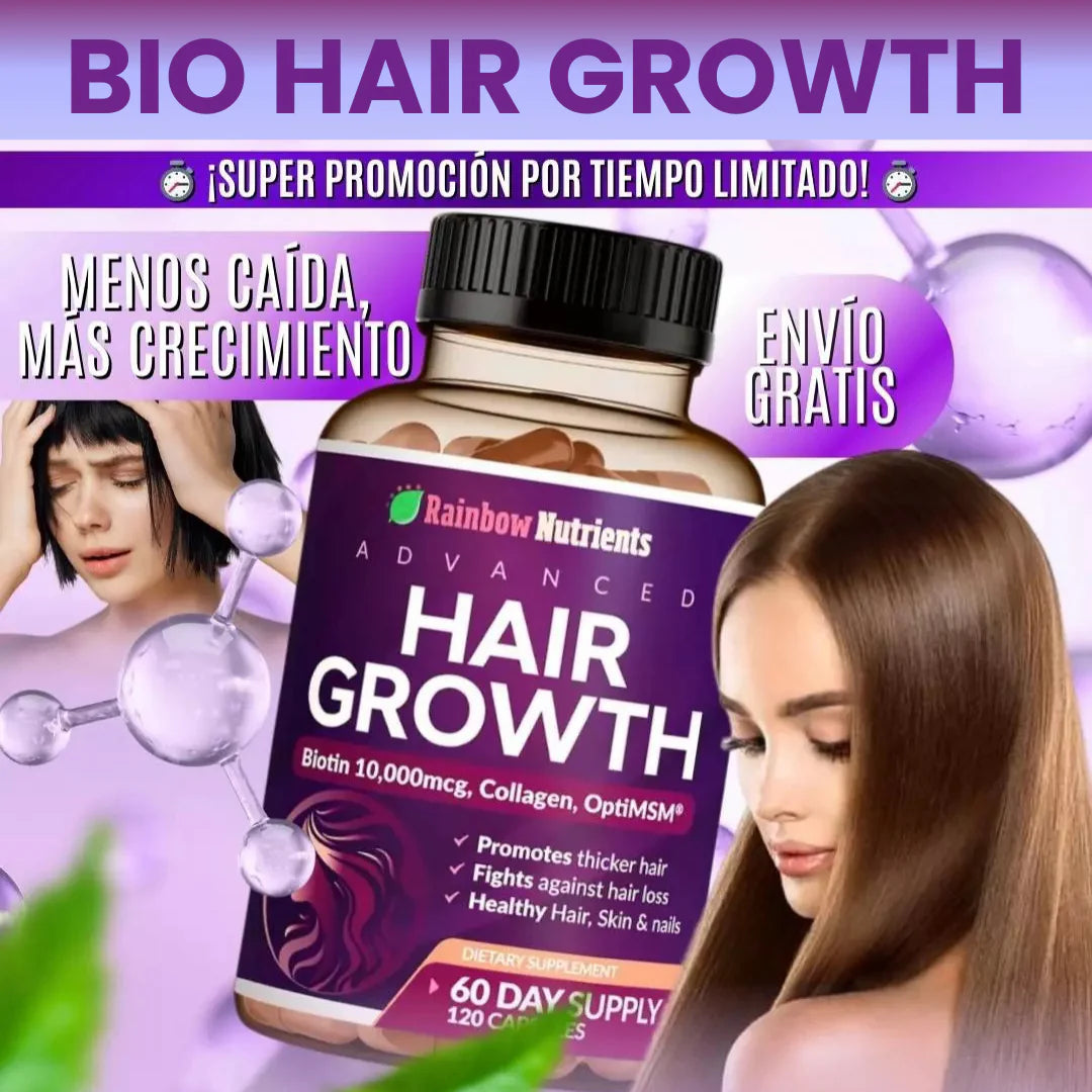 🧬 HAIR GROWTH - 🌿💫 Detén la caída y activa el crecimiento REAL de tu cabello+ENVÍO GRATIS